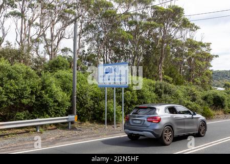 Segnale per autovelox mobile per catturare gli automobilisti in velocità a Sydney, NSW, Australia Foto Stock