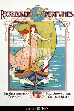 Louis Rhead - Poster Art Nouveau - profumi Ricksecker (circa 1892) Foto Stock