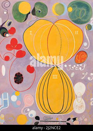 Art by Hilma af Klint, artista svedese - Gruppo IV, n° 7, The Ten largest, adulta (1907). Foto Stock