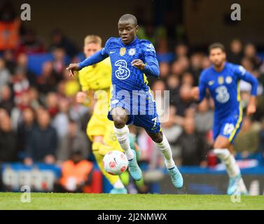 Londra, Regno Unito. 02nd Apr 2022. 02 Aprile 2022 - Chelsea contro Brentford - Premier League - Stamford Bridge N'Golo Kante durante la partita contro Brentford. Picture Credit : Credit: Mark Pain/Alamy Live News Foto Stock