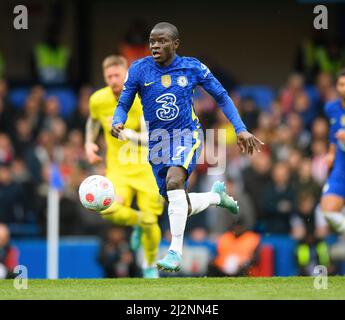 Londra, Regno Unito. 02nd Apr 2022. 02 Aprile 2022 - Chelsea contro Brentford - Premier League - Stamford Bridge N'Golo Kante durante la partita contro Brentford. Picture Credit : Credit: Mark Pain/Alamy Live News Foto Stock