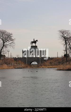 Il monumento di Ulysses S. Grant a Lincoln Park, Chicago, Illinois. Foto Stock