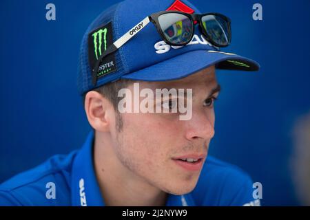 Joan Mir (Team SUZUKI ECSTAR) durante la MotoGP HJC Helmets Motorrad Grand Prix Deutschland, a Sachsenring, Germania, il 6th 2019 luglio Foto Stock