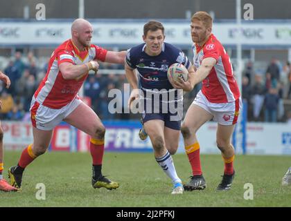 Featherstone, West Yorkshire, Regno Unito il 3rd aprile 2022. Partita del campionato tra Featherstone Rovers e Sheffield Eagles al Millennium Stadium di Featherstone, West Yorkshire, Regno Unito il 3rd aprile 2022 Credit: Craig Cresswell/Alamy Live News Foto Stock