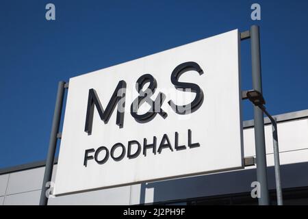 M&S Foodhall segno Foto Stock