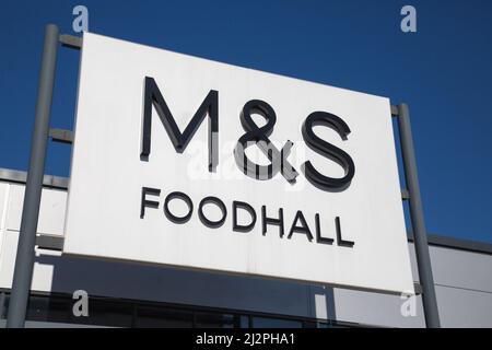 M&S Foodhall segno Foto Stock