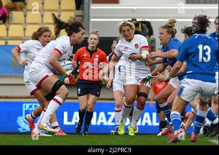 Parma, Italia. 03rd Apr 2022. Stadio Sergio Lanfranchi, Parma, 03 aprile 2022, helena rowland (inghilterra) durante le sei Nazioni femminili 2022 - Italia vs Inghilterra - Rugby Six Nations Match Credit: Live Media Publishing Group/Alamy Live News Foto Stock