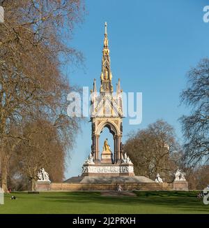 Albert Memorial Kensington Gardens, Hyde Park, Londra, Inghilterra, Regno Unito Foto Stock