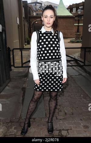 Sophie Skelton visto fuori dello spettacolo Paul & Joe durante la London Fashion Week Foto Stock