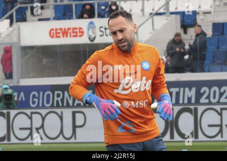 Bergamo, Italia. 03rd Apr 2022. 03 - 2022 aprile, Bergamo (BG â&#X80;&#X93; Italia), stadio Gewiss, 31Â° Campionato Italiano di Calcio Lega A Tim 2021/2022, partita tra Atalanta Bergamasca Calcio e SSC Napoli, nella foto: 25 David Ospina Credit: Independent Photo Agency/Alamy Live News Foto Stock