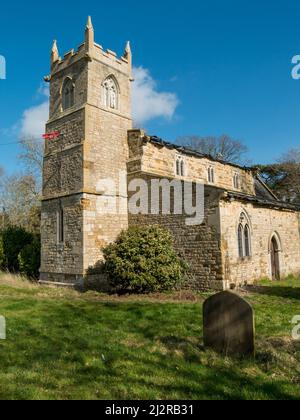 St Mary la chiesa della Vergine, Wyfordby vicino a Melton Mowbray a seguito di furto di piombo dal tetto della chiesa e prima di riparazioni, Leicestershire. Foto Stock