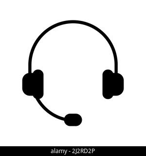 Icona supporto. Semplice illustrazione vettoriale. Cartello di supporto cuffie isolato su sfondo bianco. Illustrazione Vettoriale