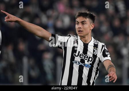 Torino, Italia. 03rd Apr 2022. Paulo Dybala del Juventus FC durante la Serie A 2021/2022 partite di calcio tra Juventus FC e FC Internazionale allo stadio Juventus di Torino (Italia), 3rd aprile 2022. Foto Andrea Staccioli/Insidefoto Credit: Ininsidefoto srl/Alamy Live News Foto Stock