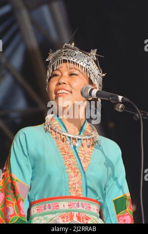 Artisti che si esibiscono al festival WOMAD di Rivermead a Reading, Berkshire, 18th luglio 1992. Foto Stock