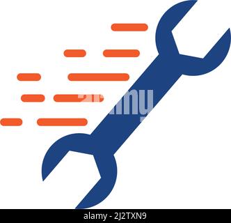 Modello vettoriale del logo dello strumento di manutenzione chiavi Illustrazione Vettoriale