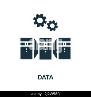 Icona dati. Icona monocromatica Simple Data per modelli, web design e infografiche Illustrazione Vettoriale