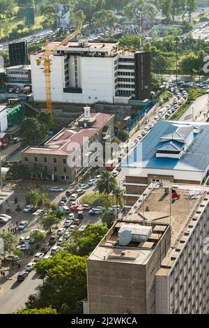 Nairobi, Kenya - 23 dicembre: Ingorghi durante l'ora di punta a Nairobi, Kenya, il 23 dicembre 2015 Foto Stock