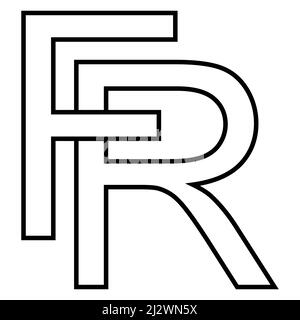 Logo, icona fr rf, lettere interlacciate fr nt f r Illustrazione Vettoriale