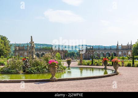 Weikersheim Castello, Castello Giardino Foto Stock