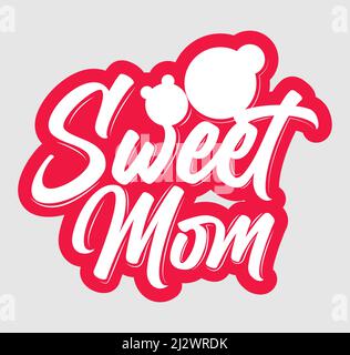 Mamme Day Tirt Design. Modello di design per maglietta da giorno della madre Illustrazione Vettoriale