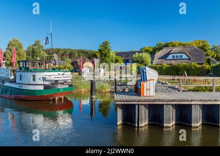 Porto nel Mar Baltico località di Sellin, Ostseebad Sellin, Isola di Rügen, Meclemburgo-Pomerania occidentale, Germania Foto Stock