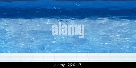 La piscina caustica si increspa e scorre con le onde sfondo. Estate concetto sfondo. Vista dall'alto. 3d rendering Foto Stock