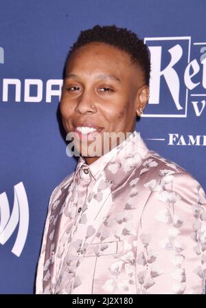 Beverly Hills, CA. 02nd Apr 2022. Lena Waithe partecipa ai 33rd annuali GLAAD Media Awards al Beverly Hilton Hotel il 02 aprile 2022 a Beverly Hills, California. Credit: Jeffrey Mayer/JTM Photos/Media Punch/Alamy Live News Foto Stock