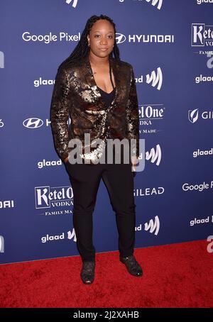 Beverly Hills, CA. 02nd Apr 2022. Lexy Zavi partecipa ai 33rd annuali GLAAD Media Awards al Beverly Hilton Hotel il 02 aprile 2022 a Beverly Hills, California. Credit: Jeffrey Mayer/JTM Photos/Media Punch/Alamy Live News Foto Stock