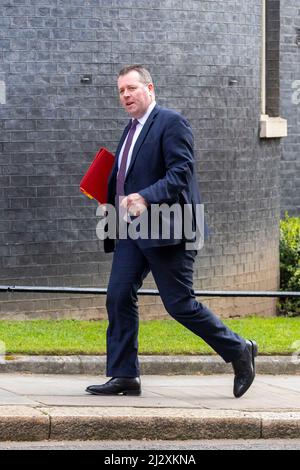 Mark Spencer MP, Signore Presidente del Consiglio, leader della Camera dei Comuni, è visto a 10 Downing Street prima delle riunioni settimanali del gabinetto. Foto Stock