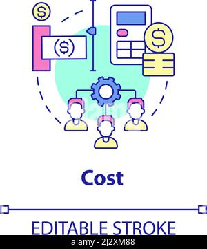 Icona del concetto di costo Illustrazione Vettoriale