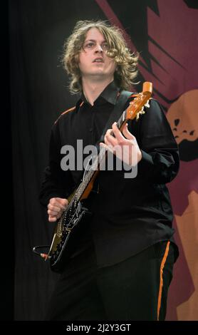 Dave McCabe, The Zutons, V2005, Hylands Park, Chelmsford, Essex, Gran Bretagna - 20 agosto 2005 Foto Stock