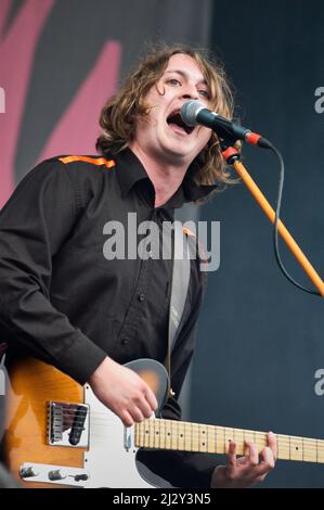 Dave McCabe, The Zutons, V2005, Hylands Park, Chelmsford, Essex, Gran Bretagna - 20 agosto 2005 Foto Stock