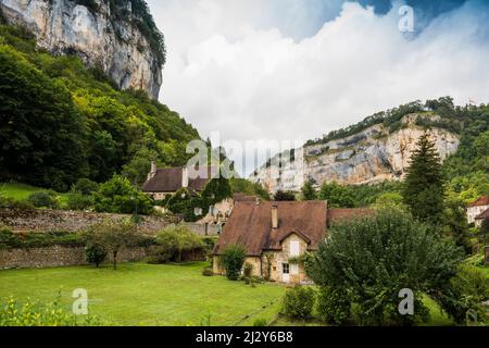 Baume-les-Messieurs, Dipartimento del Giura, Borgogna-Franca Contea, Giura, Francia Foto Stock