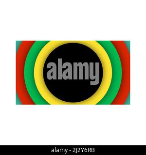 Sfondo banner di Black History Month Concept. Colore astratto banner rosso, giallo, verde a forma di cerchio. Spazio di copia per il testo. Illustrazione di arte. Illustrazione Vettoriale