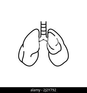 Icona della linea di colore pneumotorace. Malattie umane. Pittogramma per pagina web, app mobile, promo. Illustrazione Vettoriale