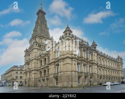 Municipio di Halifax nello Yorkshire Foto Stock