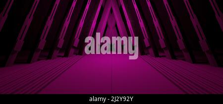 Sfondo futuristico concreto Alien Showroom oscurato Bright Purple illustrativo Banner sfondo sfondo sfondo Digital Futurismo concetto Foto Stock