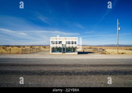 Prada Marfa Shoe Store Art Installation, Marfa Texas, Presidio County Foto Stock