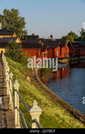 Depositi presso il fiume, Altdtadt, Porvoo, Finlandia Foto Stock