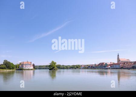 Castello di Schärding e Neuhaus am Inn Foto Stock