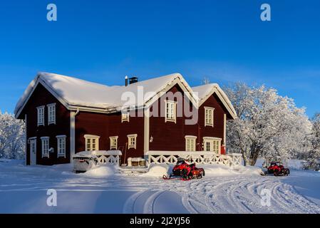 Sauna e pensione Immelkartano a Levi, Finlandia Foto Stock