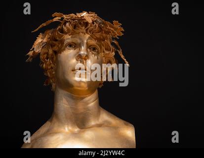 Antinoo Surviving - scultura in bronzo dell'artista Livio Scarpella esposta al Museo di Arte moderna e Contemporanea - Mart - Rovereto - Italia Foto Stock