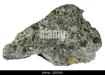 Diamante cuscinetto naturale ruvido kimberlite da Kimberley Mine, Sudafrica isolato su sfondo bianco Foto Stock