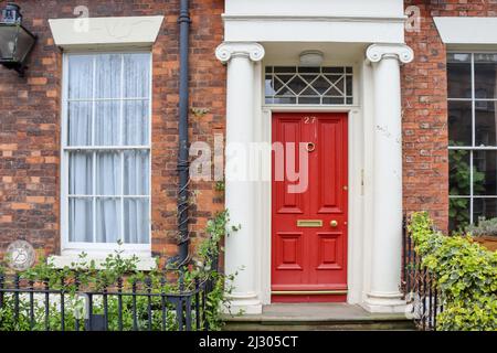 Case cittadine del quartiere Georgiano di Liverpool Foto Stock