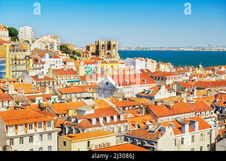 Centro di Lisbona, vista rialzata, Lisbona, Portogallo, Europa Foto Stock