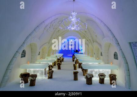 Snow Hotel Lumilinna a Kemi, Finlandia Foto Stock