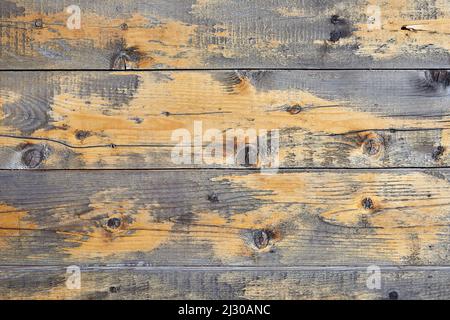 Vecchia superficie del bordo del fienile con nodi Foto Stock