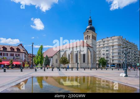 Rhône de Sales a Annecy, dipartimento dell'alta Savoia, Auvergne-Alpi, Francia Foto Stock