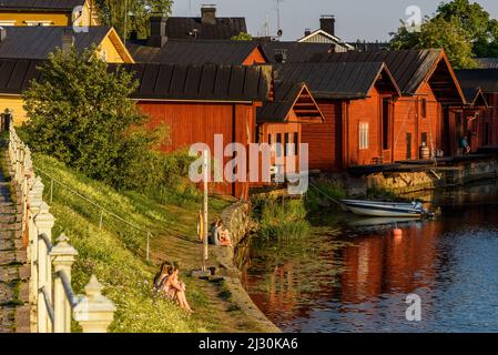 Depositi presso il fiume, Altdtadt, Porvoo, Finlandia Foto Stock