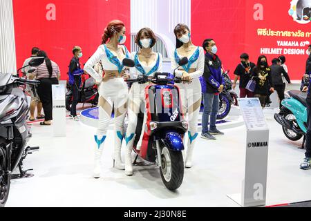 Nonthaburi, Tailandia. 3rd Apr 2022. Il Salone Internazionale del motore di Bangkok 43rd 2022, la mostra di nuove auto e moto e i più grandi accessori automobilistici della Thailandia con il concetto di "continua a progredire insieme", ha esposto il 23 marzo - 3 aprile 2022 al Challenger Hall 1-3, Impact Muang Thong Thani. (Credit Image: © Adirach Toumlamoon/Pacific Press via ZUMA Press Wire) Foto Stock